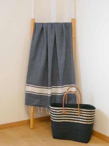 Le Comptoir de la Plage Fouta ''Kozo'' in Dunkelblau - (L)200 x (B)100 cm