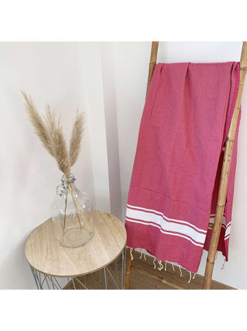 Le Comptoir de la Plage Fouta "Kozo" w kolorze różowym - 200 x 100 cm