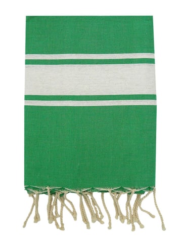 Le Comptoir de la Plage Fouta ''Kozo'' in Grün - (L)200 x (B)100 cm