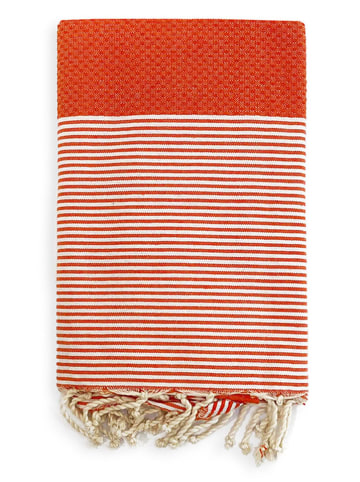 Le Comptoir de la Plage Fouta "Mikanda" w kolorze pomarańczowym - 200 x 100 cm