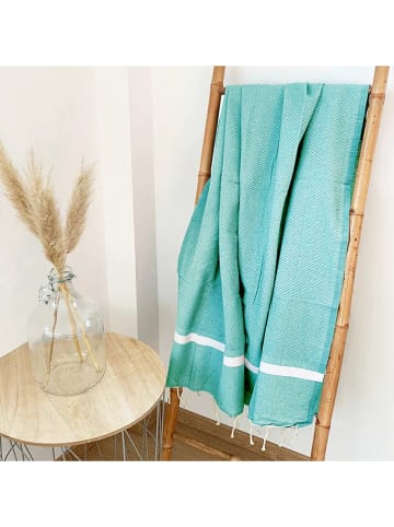 Le Comptoir de la Plage Fouta "Melissa" turquoise - (L)200 x (B)200 cm