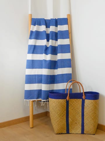 Le Comptoir de la Plage Fouta ''Transat'' in Blau/ Weiß - (L)200 x (B)100 cm