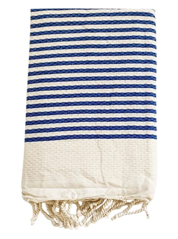 Le Comptoir de la Plage Fouta "Yadara" blauw/beige - (L)200 x (B)100 cm