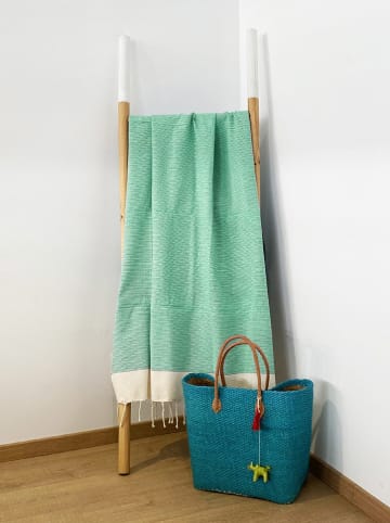 Le Comptoir de la Plage Fouta "Athena" turquoise - (L)200 x (B)200 cm