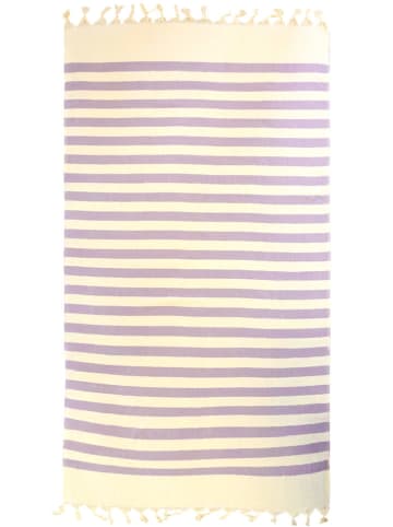 Le Comptoir de la Plage Fouta ''Fidji' in Beige/ Lila - (L)160 x (B)90 cm