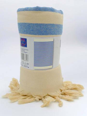 Le Comptoir de la Plage Fouta ''Fidji'' in Beige/ Hellblau - (L)160 x (B)90 cm
