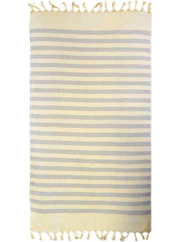 Le Comptoir de la Plage Fouta "Fidji" taupe/grijs - (L)160 x (B)90 cm