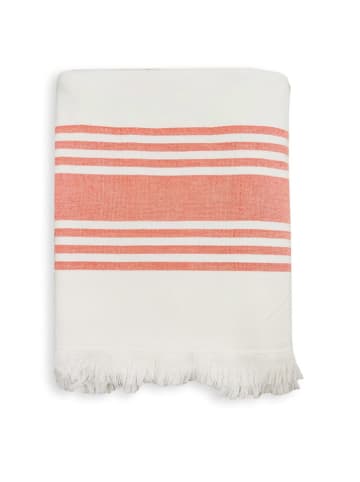 Le Comptoir de la Plage Fouta "Fidji" w kolorze biało-pomarańczowym - 160 x 90 cm