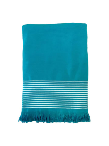 Le Comptoir de la Plage Fouta "Doublee - Paski" w kolorze turkusowym - 170 x 90 cm
