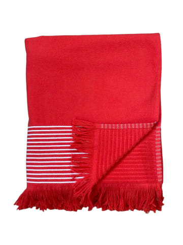 Le Comptoir de la Plage Fouta "Doublee - Paski" w kolorze czerwonym - 170 x 90 cm