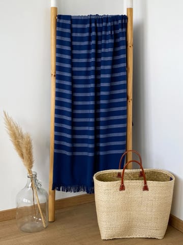 Le Comptoir de la Plage Fouta ''Alanya'' in Dunkelblau - (L)180 x (B)140 cm