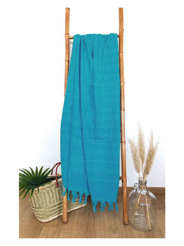 Le Comptoir de la Plage Hamamdoek "Hammam XL" petrol - (L)180 x (B)150 cm