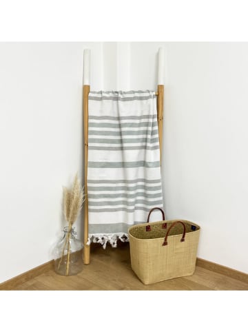 Le Comptoir de la Plage Fouta ''Latigo Desert'' in Creme/ Grau - (L)180 x (B)140 cm