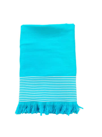 Le Comptoir de la Plage Fouta "Doublee - Paksi" in Türkis - (L)180 x (B)140 cm