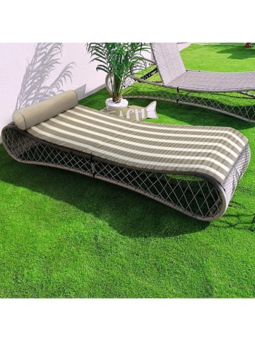 Le Comptoir de la Plage Mata plażowa "Bahia" w kolorze szaro-białym - 180 x 60 cm