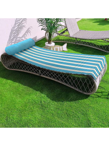 Le Comptoir de la Plage Strandmat ''Bahia'' lichtblauw/wit - (L)180 x (B)60 cm