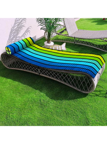 Le Comptoir de la Plage Strandmat ''Happy Men'' blauw/groen - (L)180 x (B)60 cm