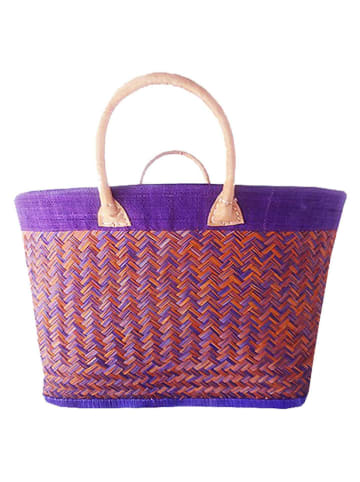 Le Comptoir de la Plage Strandtasche "Antaly" in Lila - (B)55 x (H)30 x (T)20 cm