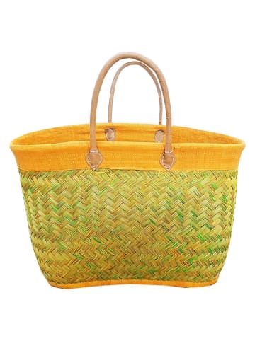 Le Comptoir de la Plage Strandtasche "Antaly" in Gelb/ Grün - (B)55 x (H)30 x (T)20 cm
