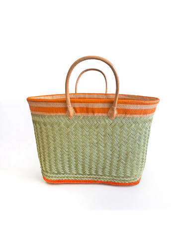 Le Comptoir de la Plage Strandtasche "Sava" in Beige/ Orange - (B)45 x (H)40 x (T)20 cm