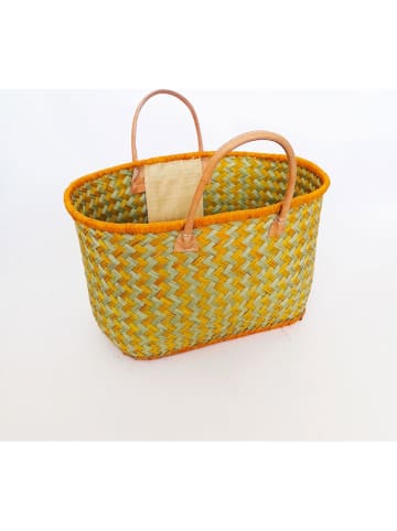 Le Comptoir de la Plage Strandtasche ''Toama'' in Gelb/ Grün - (B)50 x (H)35 x (T)20 cm