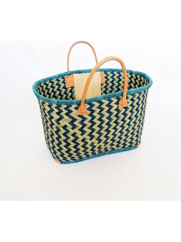 Le Comptoir de la Plage Strandtas ''Toama'' turquoise - (B)50 x (H)35 x (D)20 cm