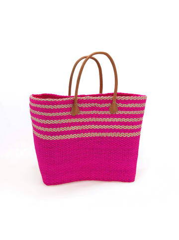 Le Comptoir de la Plage Strandtas "Amoroni" fuchsia - (B)35 x (H)35 x (D)20 cm