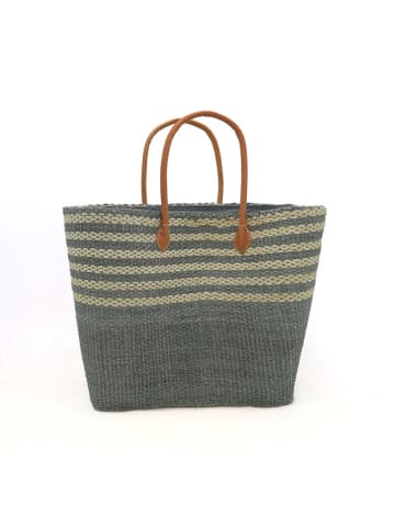 Le Comptoir de la Plage Strandtas "Amoroni" grijs - (B)35 x (H)35 x (D)20 cm