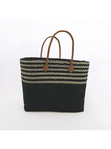 Le Comptoir de la Plage Strandtasche "Amoroni" in Schwarz - (B)35 x (H)35 x (T)20 cm