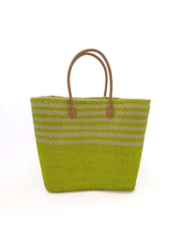 Le Comptoir de la Plage Strandtasche "Amoroni" in Grün - (B)45 x (H)35 x (T)20 cm