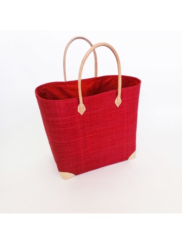 Le Comptoir de la Plage Strandtas "Tamatave" rood - (B)40 x (H)40 x (D)25 cm