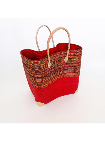 Le Comptoir de la Plage Strandtasche "Tsivory" in Rot - (B)36 x (H)38 x (T)26 cm