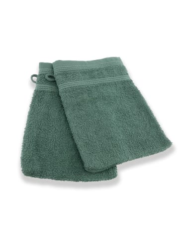 Le Comptoir de la Plage 2-delige set: washandjes groen - (L)21 x (B)15 cm