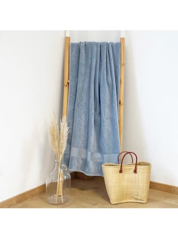 Le Comptoir de la Plage Strandtuch "Classy" in Hellblau - (L)180 x (B)90 cm