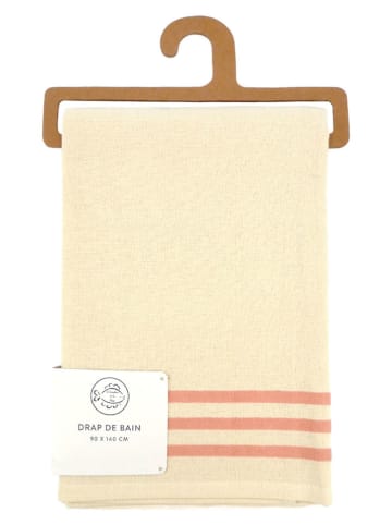 Le Comptoir de la Plage Duschtuch ''Miami'' in Creme/ Rosa - (L)140 x (B)90 cm