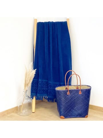 Le Comptoir de la Plage Strandlaken "Romance" donkerblauw - (L)170 x (B)90 cm