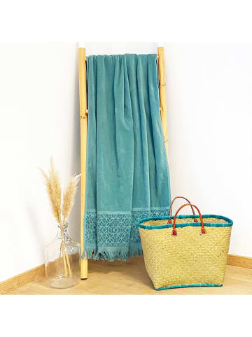 Le Comptoir de la Plage Strandlaken "Romance" groen - (L)170 x (B)90 cm