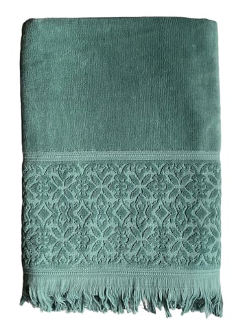 Le Comptoir de la Plage Strandtuch "Romance" in Grün - (L)170 x (B)90 cm