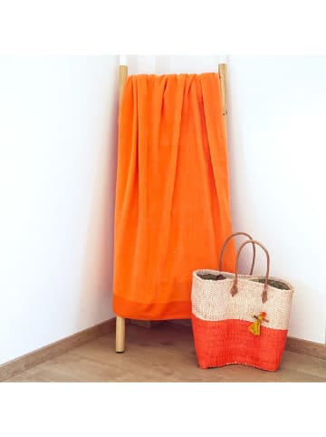Le Comptoir de la Plage Strandtuch "Shady" in Orange - (L)160 x (B)90 cm