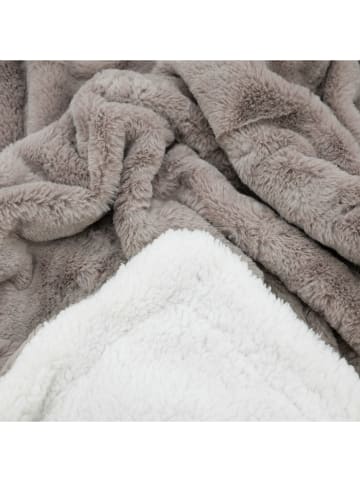 Le Comptoir de la Plage Plaid "Lapin" taupe/wit - (L)170 x (B)130 cm