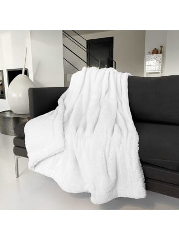 Le Comptoir de la Plage Plaid "Lapin" in Weiß - (L)170 x (B)130 cm