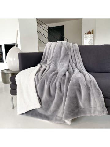 Le Comptoir de la Plage Plaid "Lapin" in Grau/ Weiß - (L)170 x (B)130 cm