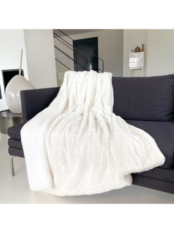 Le Comptoir de la Plage Plaid "Lapin" in Creme/ Weiß - (L)170 x (B)130 cm