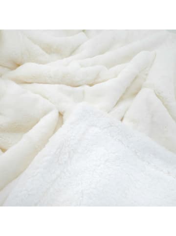 Le Comptoir de la Plage Plaid "Lapin" crème/wit - (L)170 x (B)130 cm