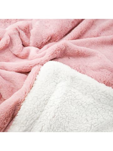 Le Comptoir de la Plage Plaid "Lapin" lichtroze/wit - (L)170 x (B)130 cm