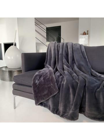 Le Comptoir de la Plage Plaid ''Cozy'' antraciet - (L)170 x (B)130 cm