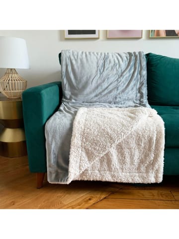 Le Comptoir de la Plage Plaid "Mouton'' in Grau/ Weiß - (L)170 x (B)130 cm