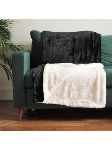 Le Comptoir de la Plage Plaid "Mouton'' zwart/wit - (L)170 x (B)130 cm