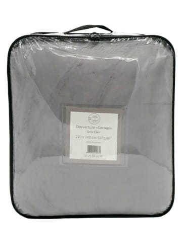 Le Comptoir de la Plage Plaid "Lapin'' grijs/wit - (L)240 x (B)220 cm