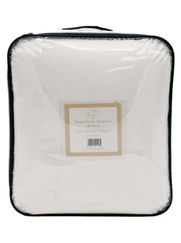 Le Comptoir de la Plage Plaid "Lapin'' in Creme - (L)240 x (B)220 cm